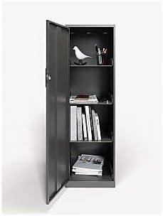 Modern Graphite Steel Lockable Office Cabinet with 4 Shelves