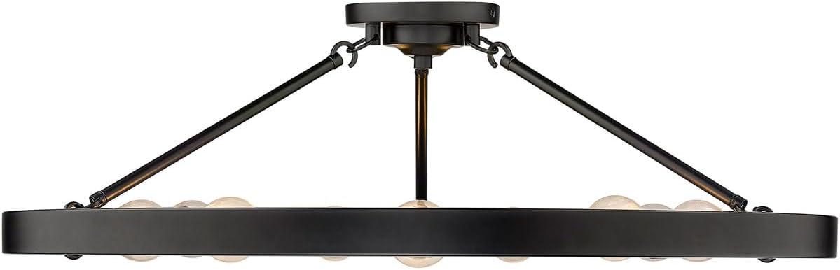 Castile Modern Matte Black 9-Light Semi-Flush Industrial Fixture