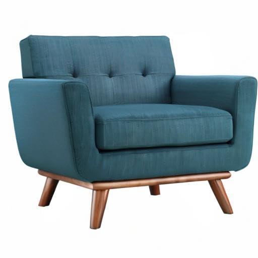 Modway Engage Modern Fabric Armchair in Azure Blue (Set of 2)