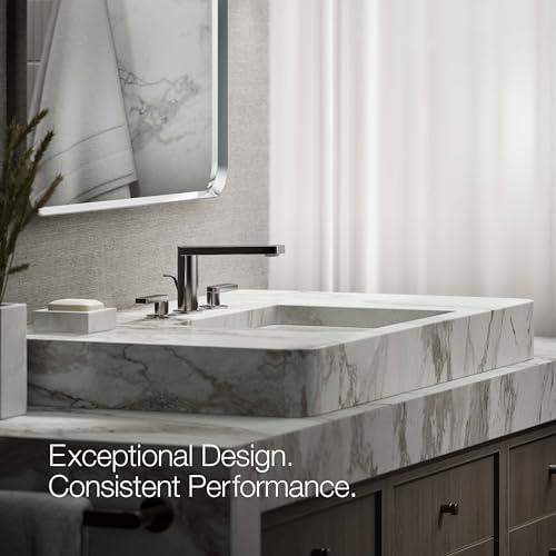 Composed Minimalist Chrome Widespread Bathroom Faucet