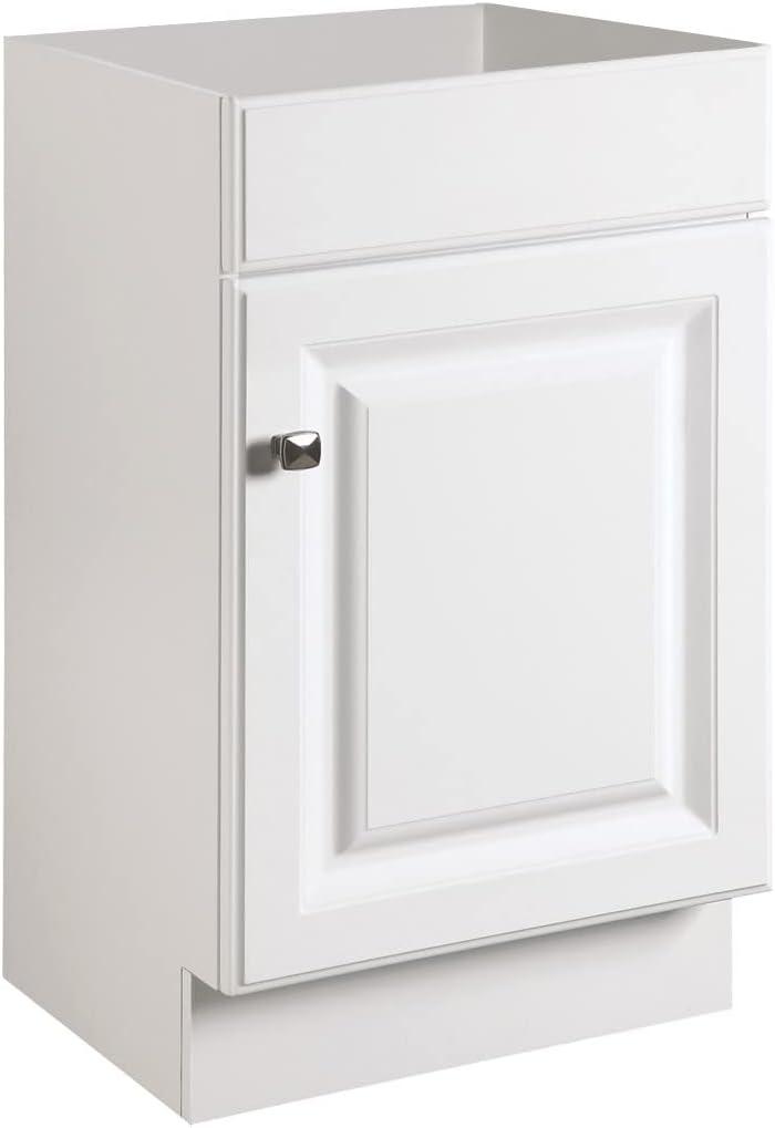 White MDF 18-Inch Single Door Bathroom Vanity