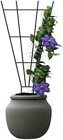Green 36-Inch Powder Coated Steel Fan Pot Trellis