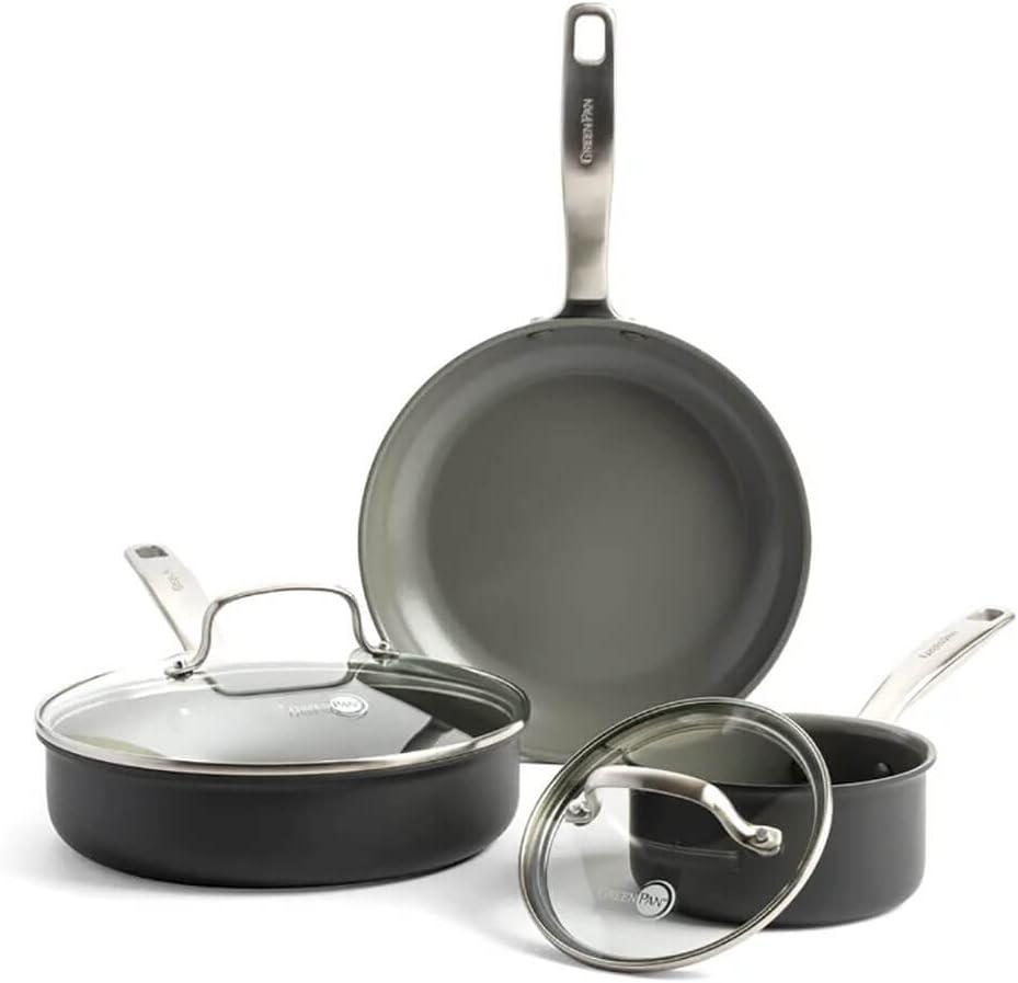 GreenPan Chatham Gray Ceramic Nonstick 5-Piece Cookware Set