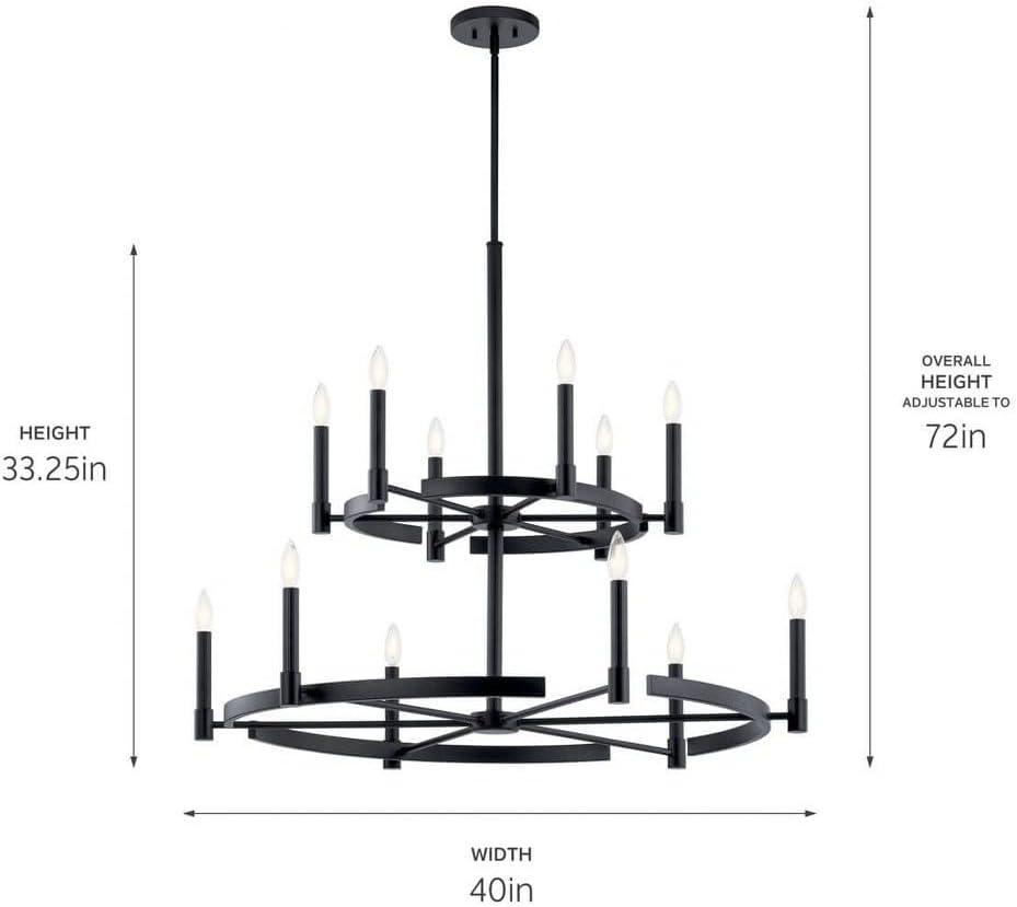 Kichler Lighting Tolani 12 - Light Chandelier in  Black