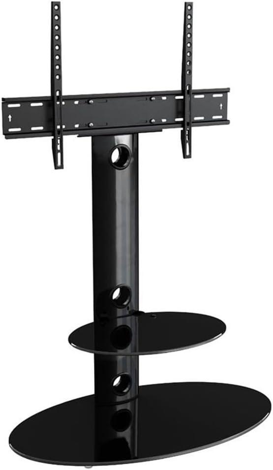 Lugano Black Tempered Glass Corner TV Stand with Mount for 32"-50"