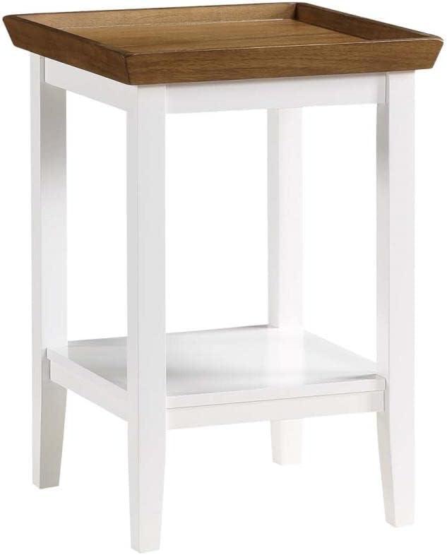 Convenience Concepts Ledgewood End Table with Shelf, Driftwood/White