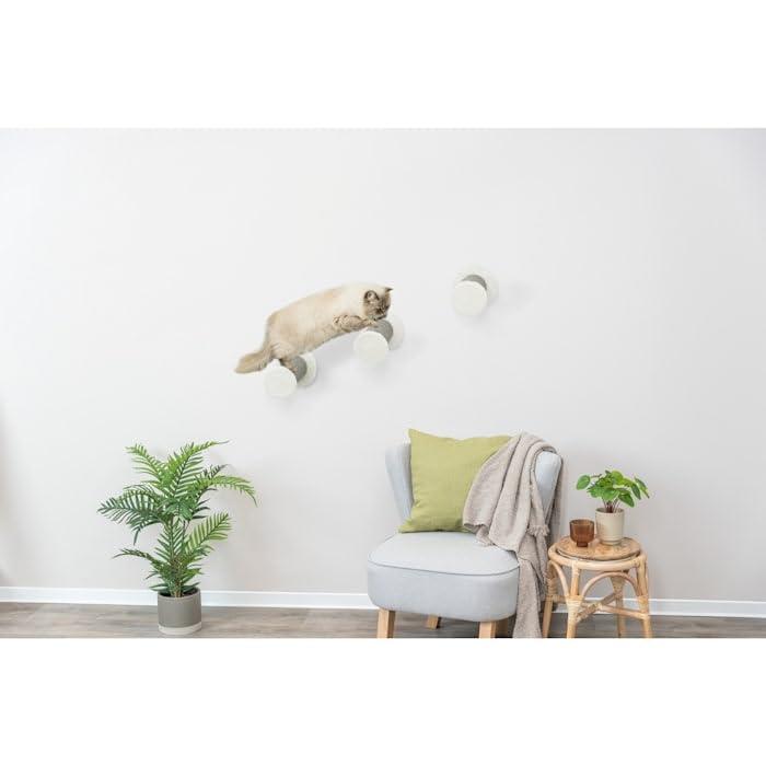 TRIXIE Wall Mount Cat Climbing Steps, Cat Furniture, Scratching Post, 3pcs