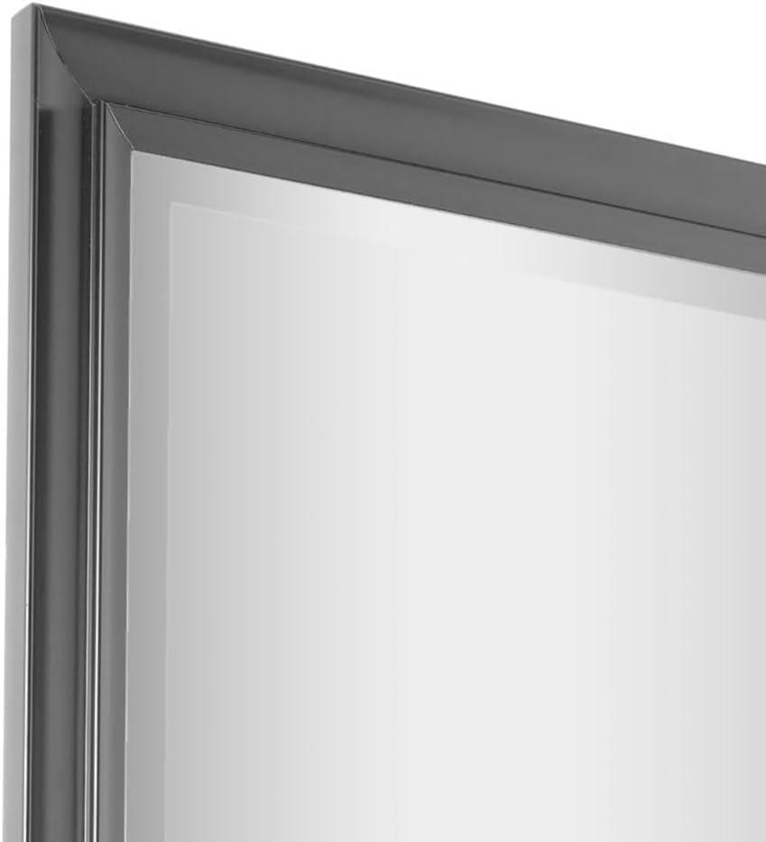 Head West Black Framed Rectangle Decorative Beveled Edge Wall Mirror - 26" x 32"