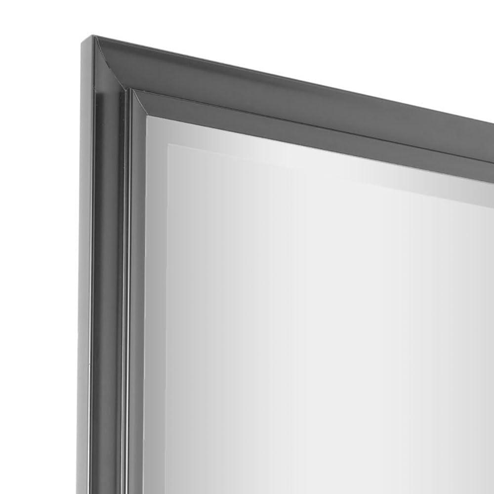 Head West Black Framed Rectangle Decorative Beveled Edge Wall Mirror - 26" x 32"