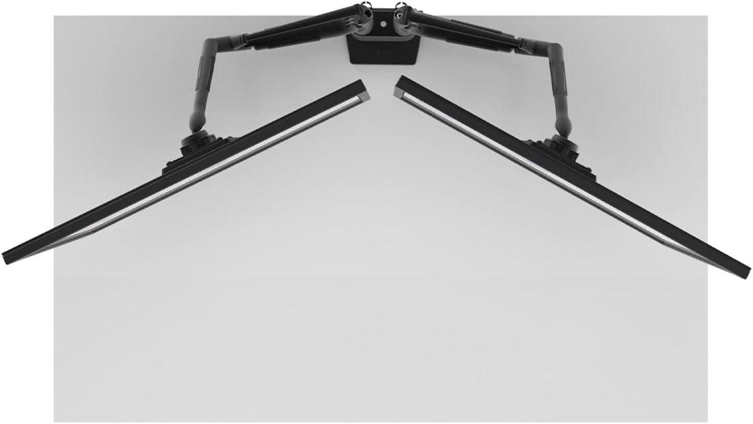 Black Aluminum Dual Monitor Desktop Mount with 360° Rotation