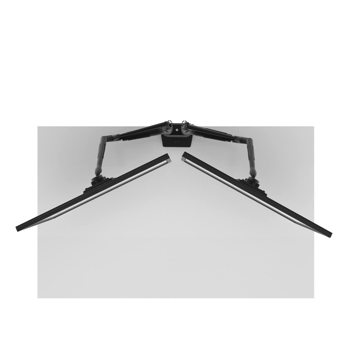 Black Aluminum Dual Monitor Desktop Mount with 360° Rotation