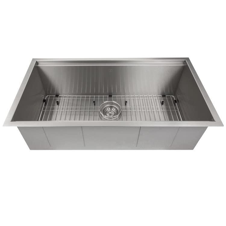 Garmisch Stainless Steel 33" L x 15" W Undermount Kitchen Sink with Basket Strainer