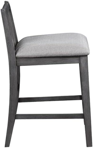 Gray Rubberwood 36-Inch Storage Counter Table Set with Two Chairs