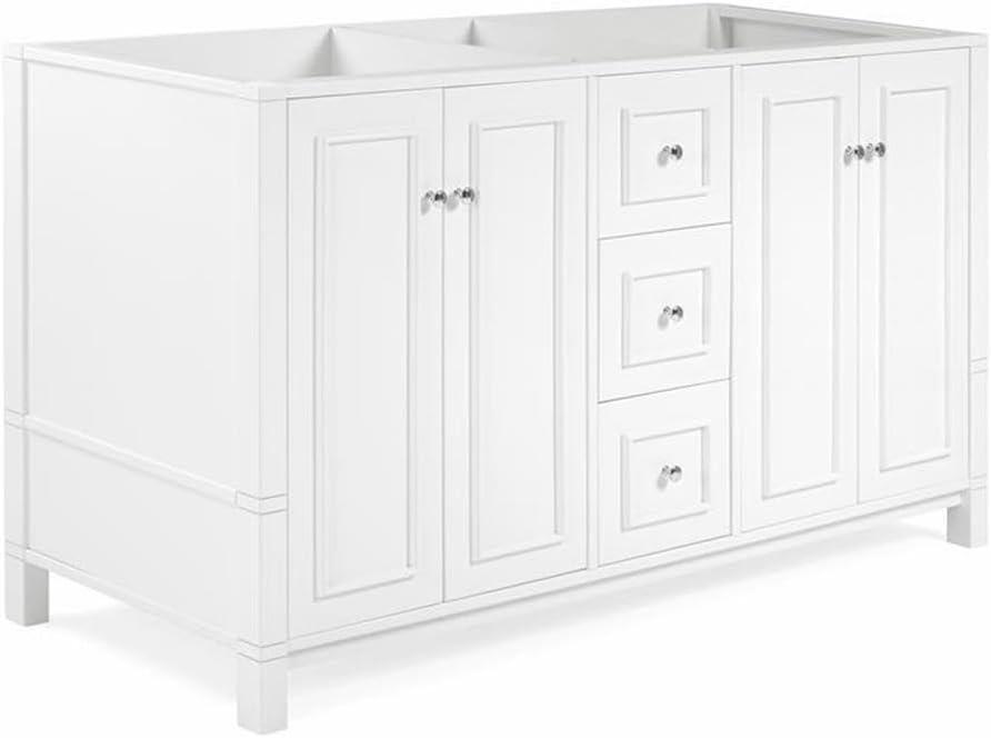 Alaterre Furniture Williamsburg 60"W White Wood Vanity Cabinet Only