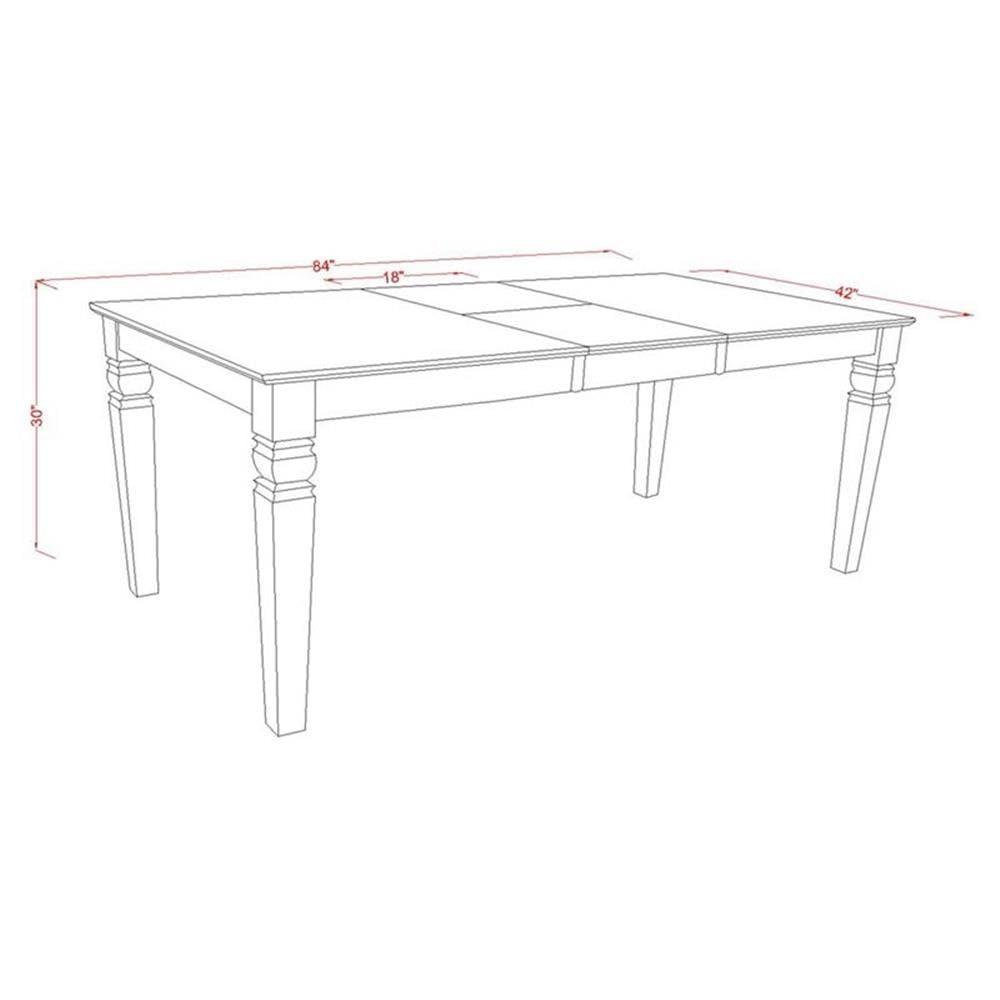 East West Furniture Logan 7-piece Wood Dining Set in Black/Light Beige