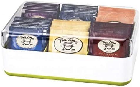 Joie MSC - Tea Storage Chest Box - 6 Compartments- Holds 60 Tea Bags ~ Assorted colors