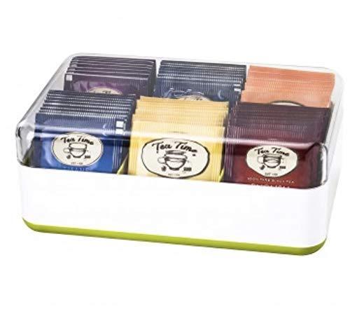 Joie MSC - Tea Storage Chest Box - 6 Compartments- Holds 60 Tea Bags ~ Assorted colors