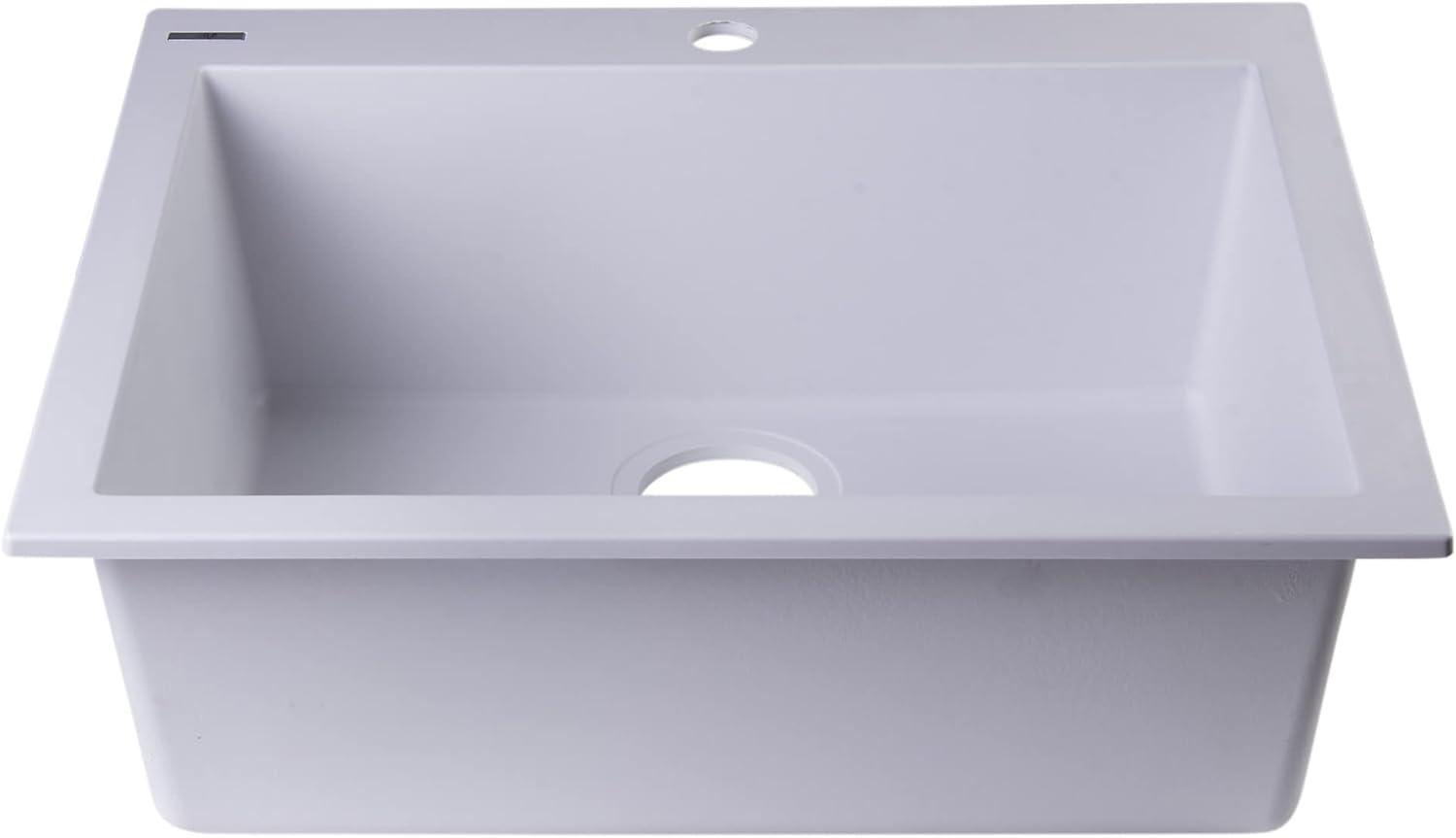 23.63'' L Drop-In Single Bowl Granite Kitchen Sink