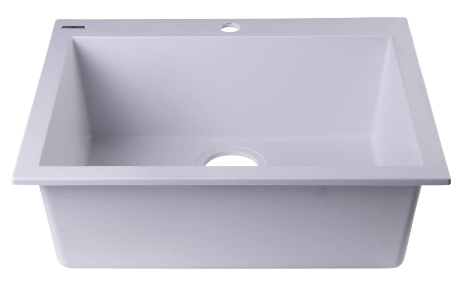 23.63'' L Drop-In Single Bowl Granite Kitchen Sink