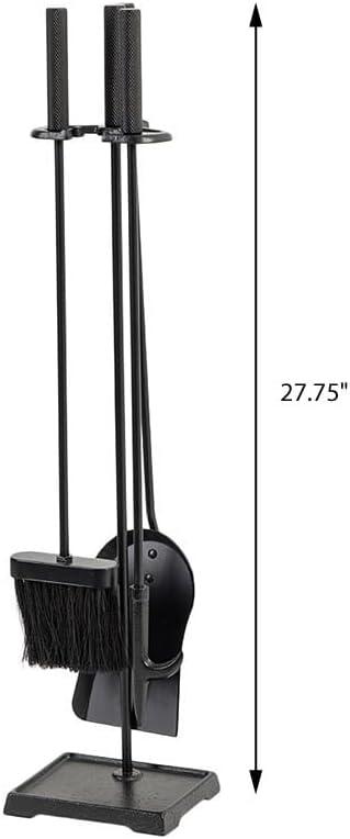 Modern Ember Modern Ember Harper Fireplace Tool Set - Includes Brush, Shovel, Fire Poker and Stand - Steel