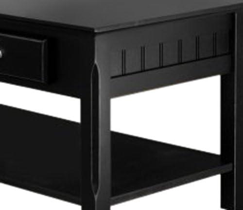 Timer Coffee Table, Drawers and Shelf - Black - Winsome: Solid Wood, Chrome Handle Accents