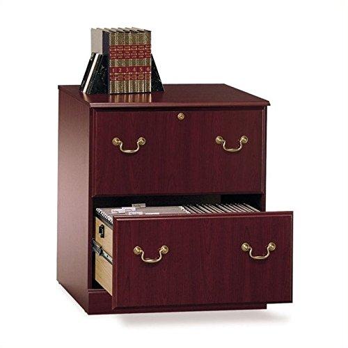 Cherry Wood 2-Drawer Lockable Vertical Filing Cabinet