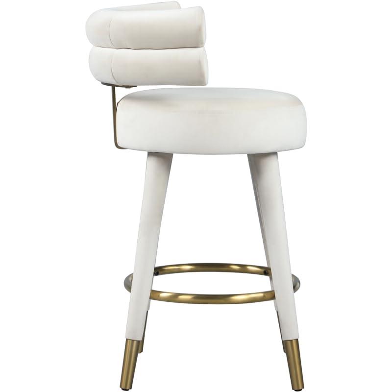 Elegant Black and Gold 26.5'' Velvet Counter Stool