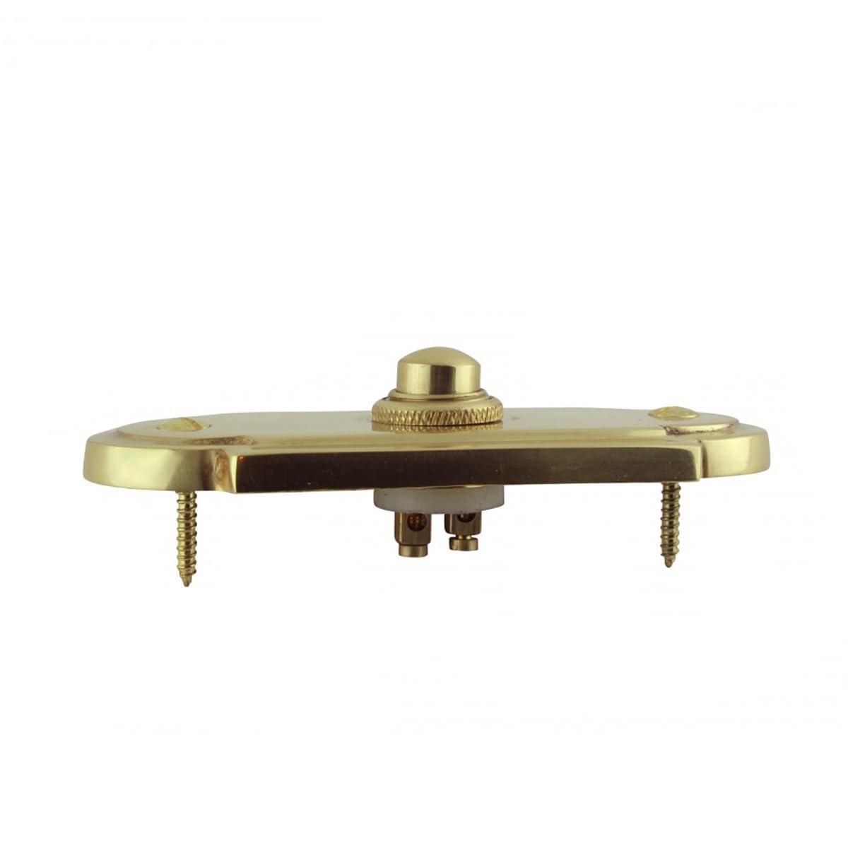Wired Brass Door Bell Push Button 4" L Lacquered Finish