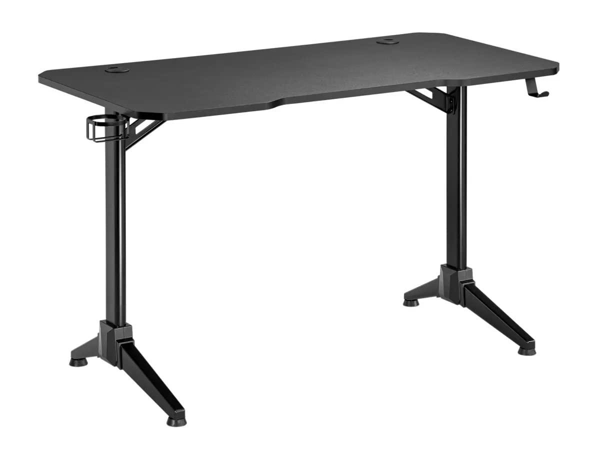 Monoprice Home Office Steel Frame Computer Desk with Solid-Core 4-foot Desktop and Accessory Attachments, Black - Workstream Collection