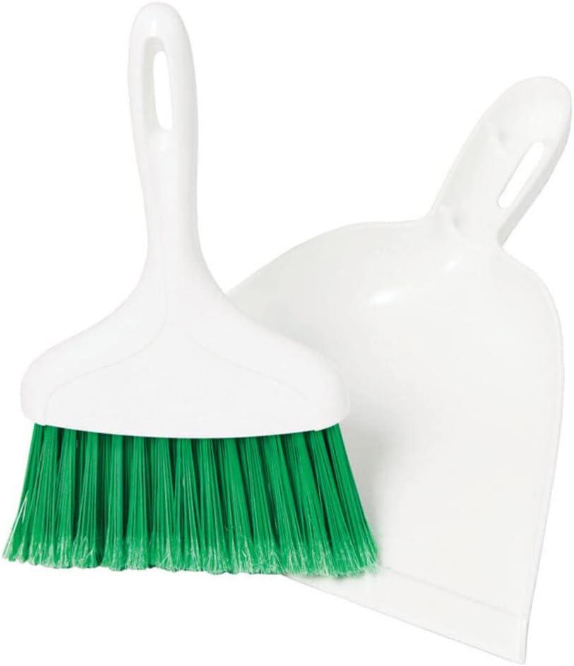 Libman Whisk Broom and Dustpan Set Green White Polypropylene
