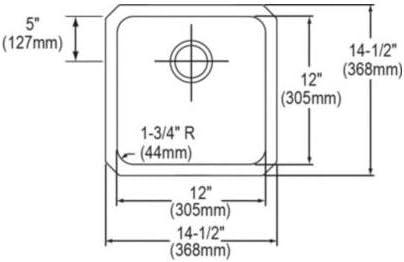 Lustertone 15" L x 15" W Undermount Kitchen Sink