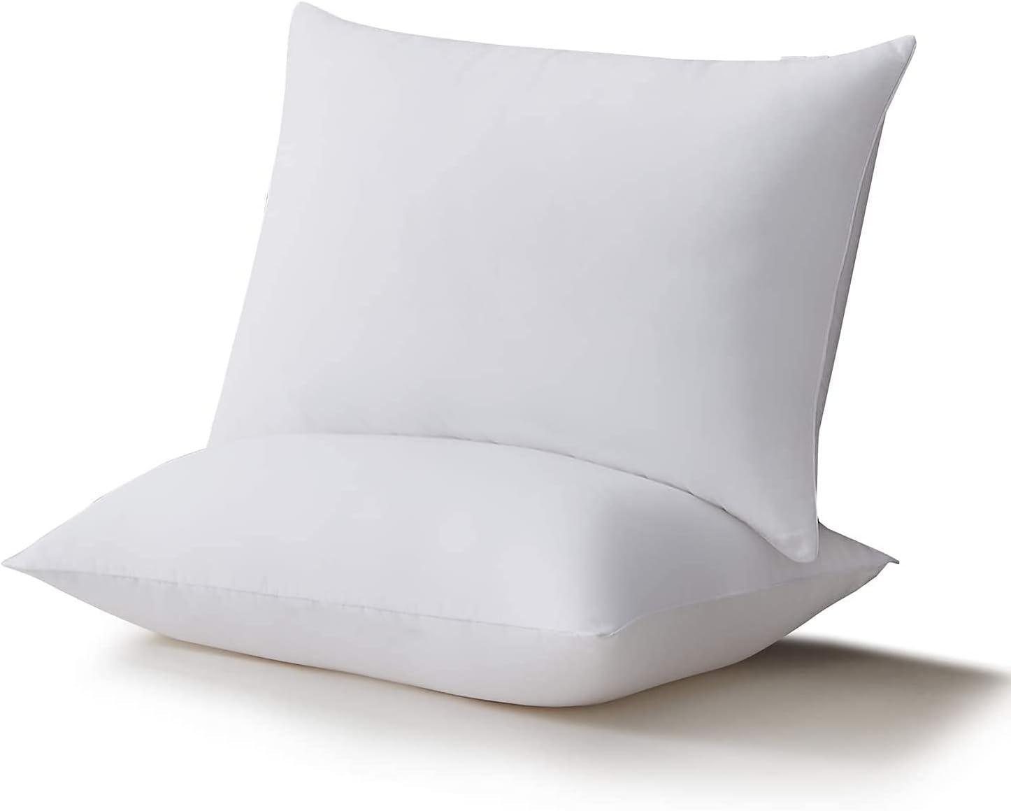 White Rectangular Down Alternative Bed Pillows, Set of 2