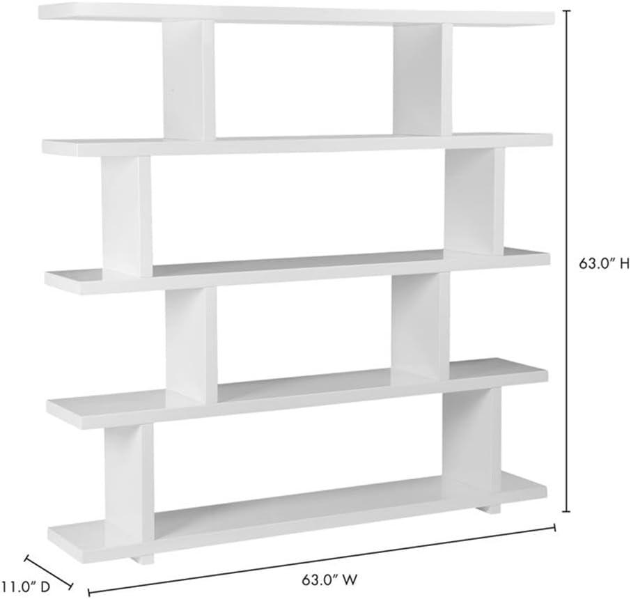 Modern Staggered Bookshelf