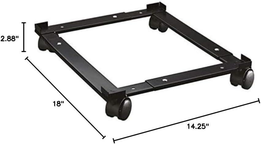 Adjustable Black Steel File Caddy with Casters