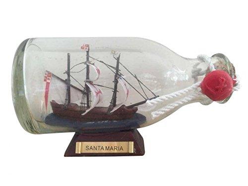 Hampton Nautical Santa Maria Ship in a Glass Bottle, 5"