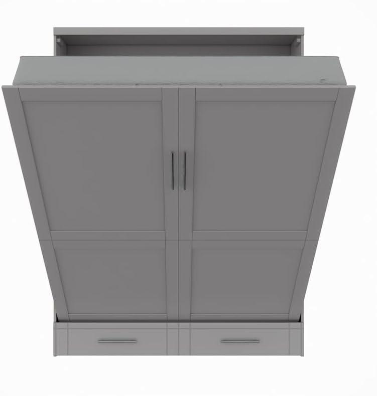 RoomAndLoft Modern Solid Wood Queen Murphy Wall Bed Gray