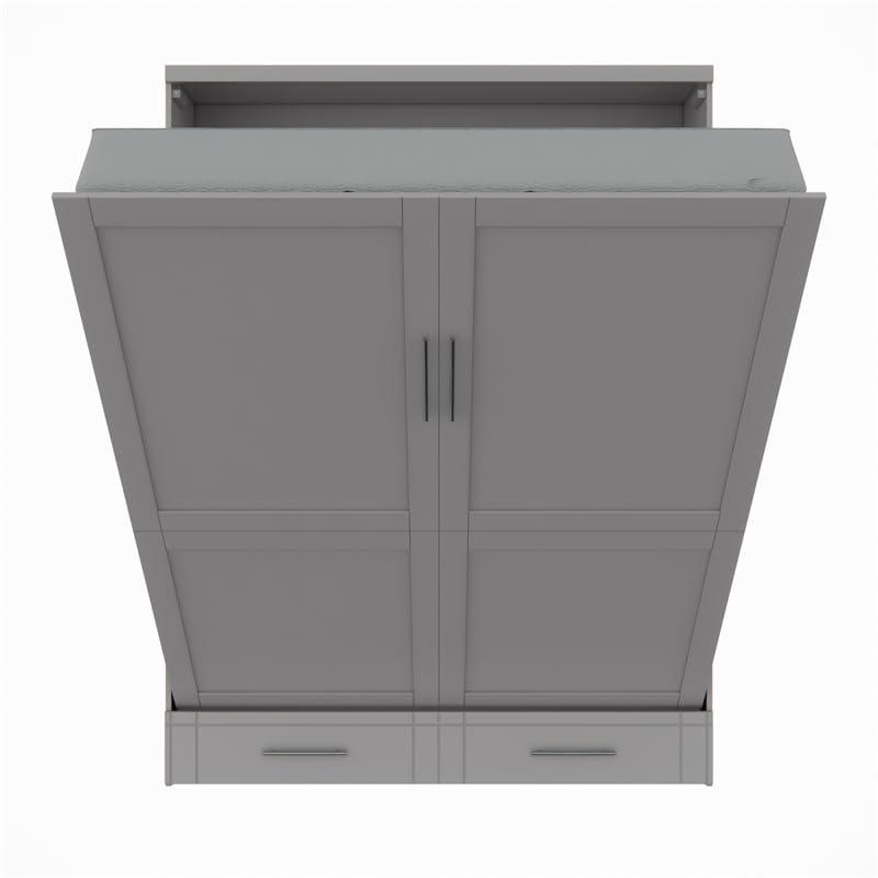 RoomAndLoft Modern Solid Wood Queen Murphy Wall Bed Gray