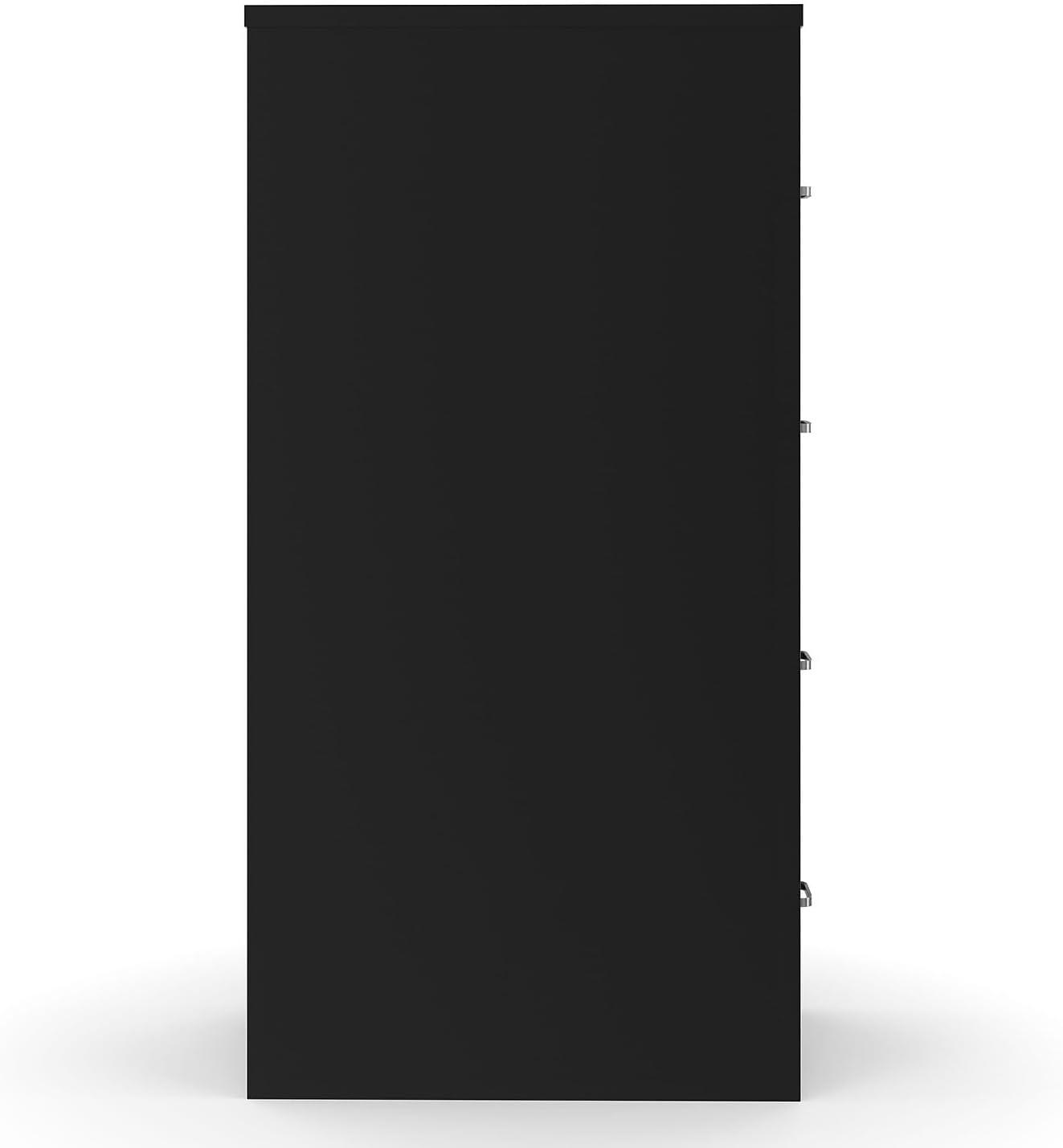 Black Metal 4-Drawer Lockable Vertical Filing Cabinet