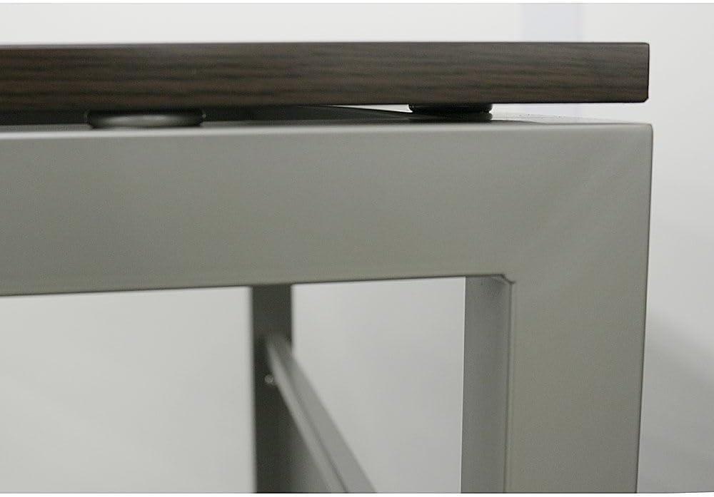 Signature Series At Work Reversible LShaped Desk  Espresso  Brushed Nickel, 72”W x 72”D