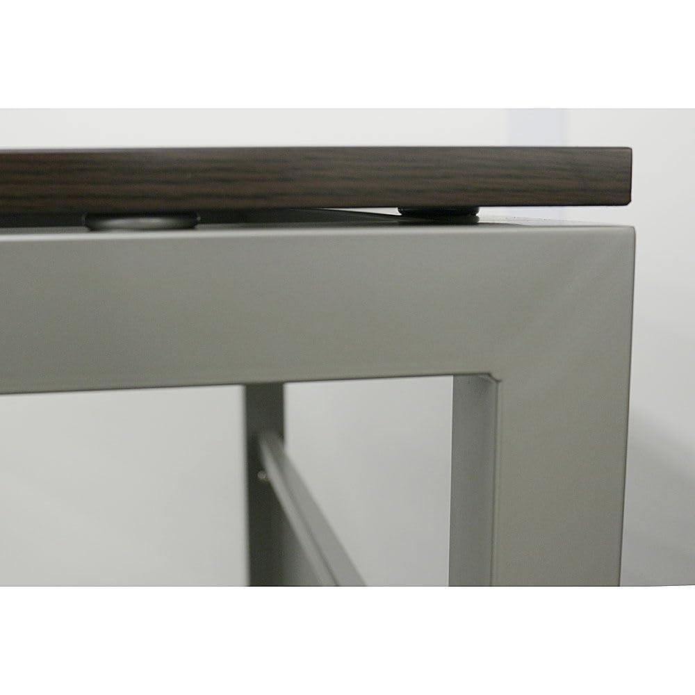 NBF at Work Writing Desk Executive Office Desk - Durable Warm Ash Laminate Computer Desk with Steel Frame - Modern Desk with 2 Grommet Holes - 60" W x 24" D (Brown)