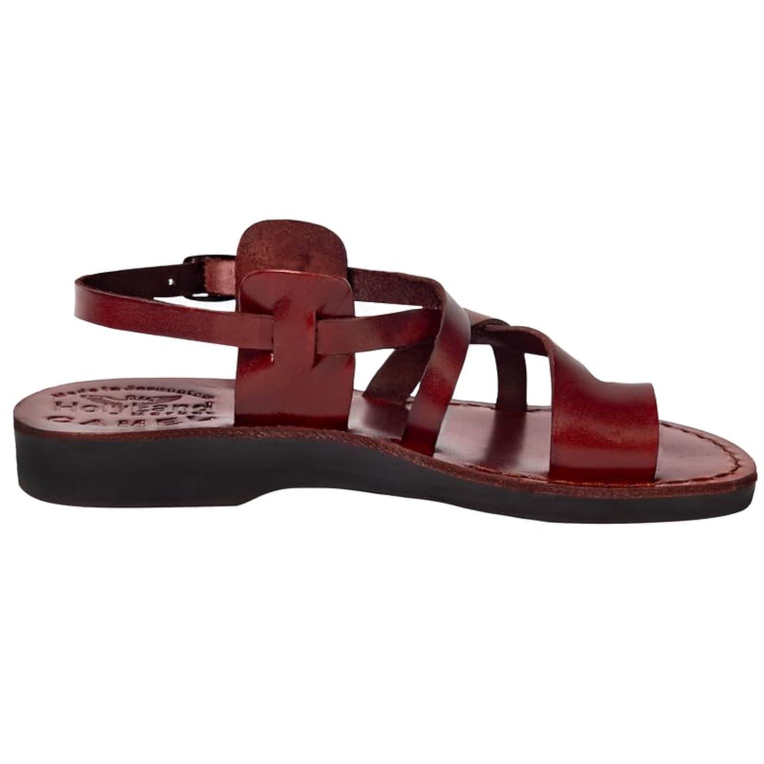 Holy Land Market Men/Women Biblical Jesus Leather Sandals/Slides From Jerusalem (Jesus - Style I) (9-9.5 Women/7-7.5 Men)