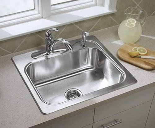 Southhaven 25'' L Drop-In Single Bowl Stainless Steel Kitchen Sink