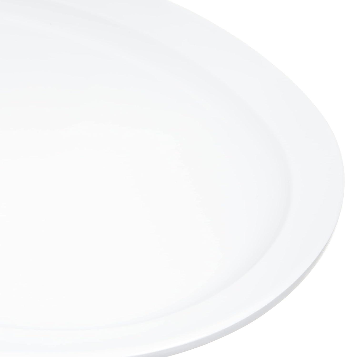 Carlisle FoodService Products Kingline Plastic Oval Platter Oval Tray for Home and Restaurant, Melamine, 13.5 Inches, White, (Pack of 12)