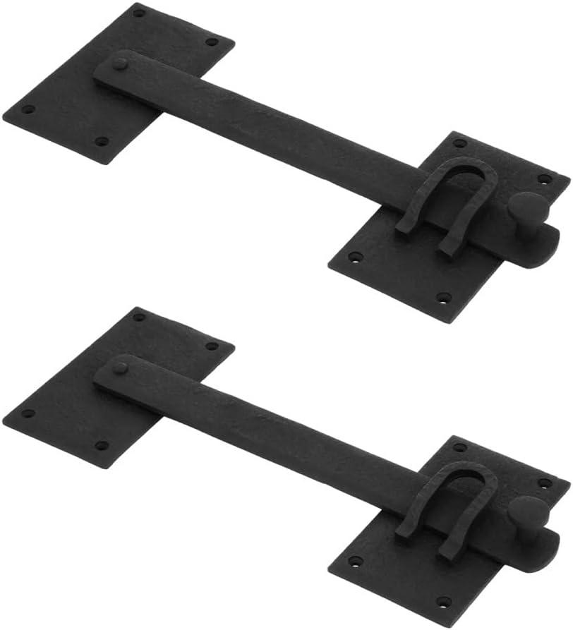 12" Black Wrought Iron Gate and Door Latch Set