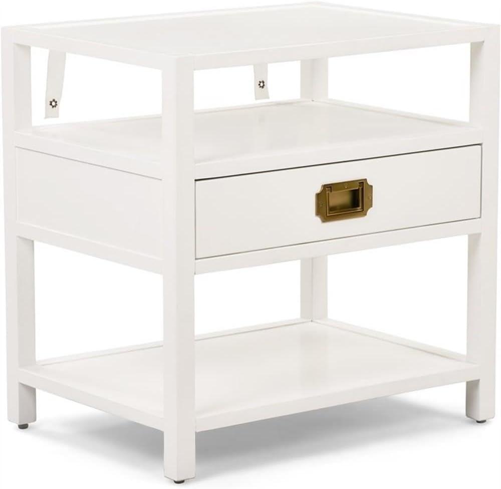 Finch Lockwood Modern 2-Tier Wood Campaign Side Table