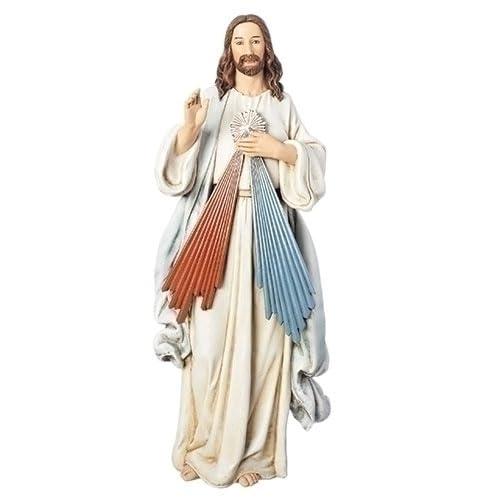 18.5" Divine Mercy Resin Figurine with Colored Rays