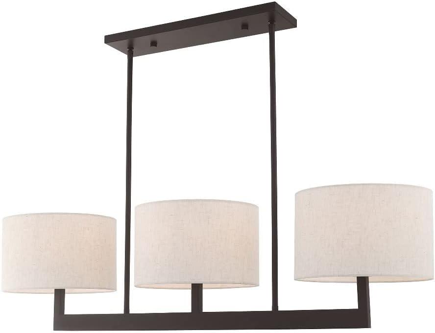 Hayworth Contemporary Brushed Nickel 3-Light Linear Chandelier