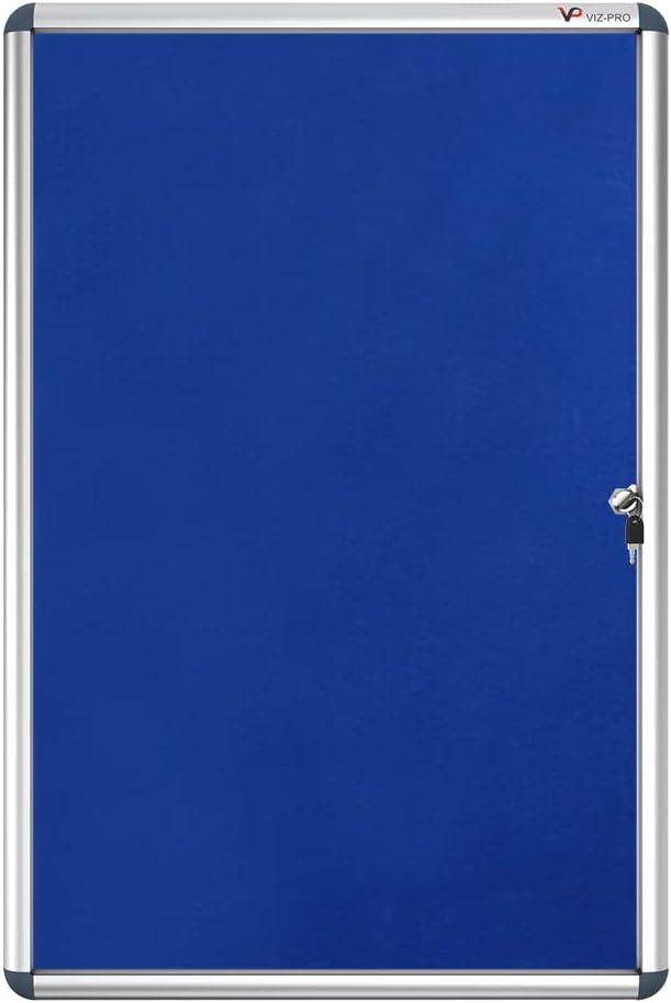 VIZ-PRO Tamperproof Lockable Noticeboard Class 1 Aluminium Framed 36x24 Inches
