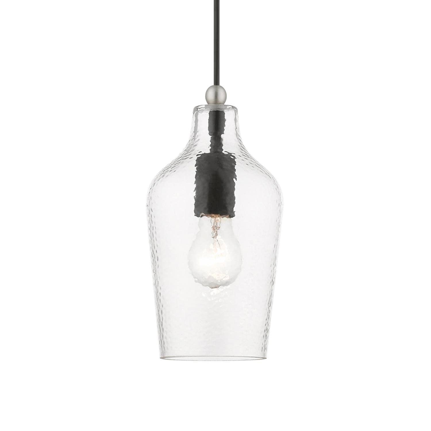 Livex Lighting Avery 1 - Light Pendant in  Black/Brushed Nickel