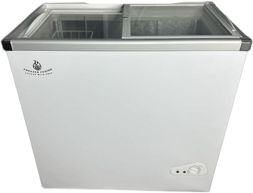 White Glass Top Freestanding Chest Freezer (24x19x30)